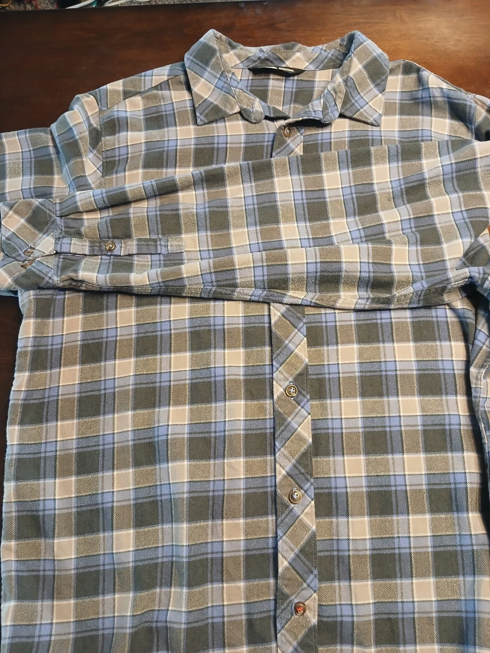 The North Face Blue Gray Plaid Flannel Shirt XL